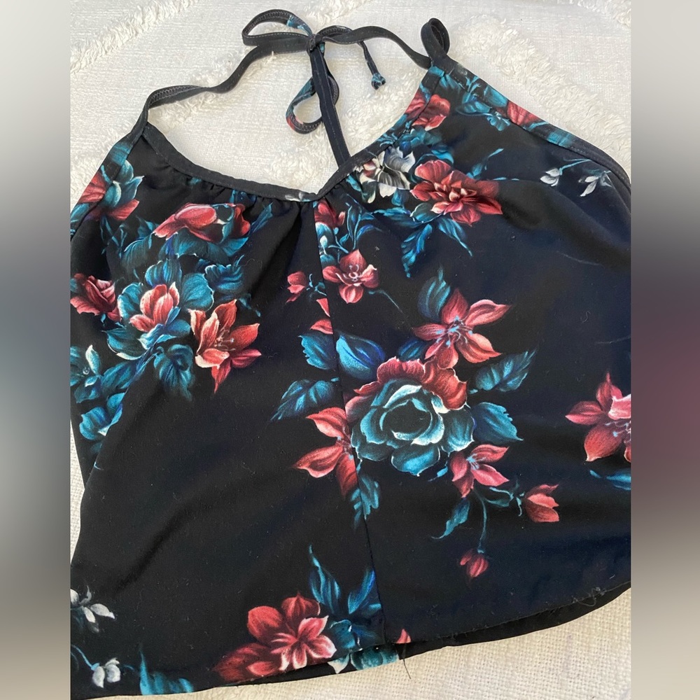 Y2K THE CANDY STORE VINTAGE FLOWER SUMMER HALTER TOP S